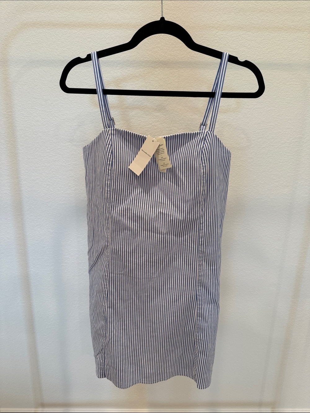 Abercrombie & Fitch Blue and White Striped Spaghetti Strap Camisole Dress